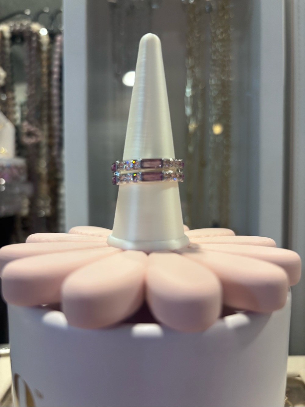 BP Pink Corundum Stackable Band - Ring - size 9